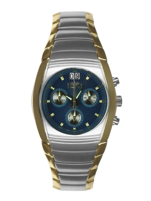 BWC-Swiss 20787.52.05 chronograaf bicolor blauw 38 mm