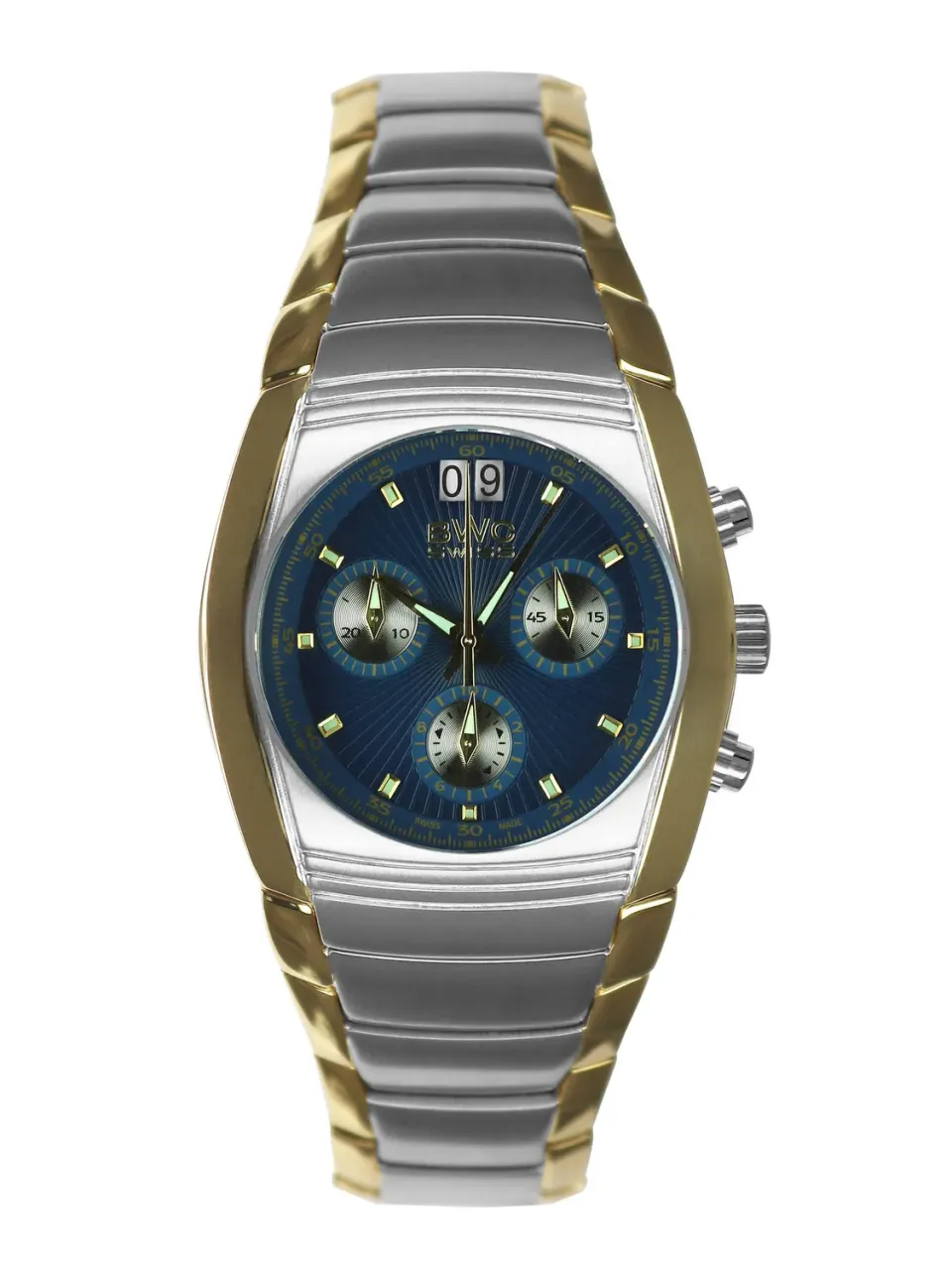 BWC-Swiss 20787.52.05 chronograaf bicolor blauw 38 mm