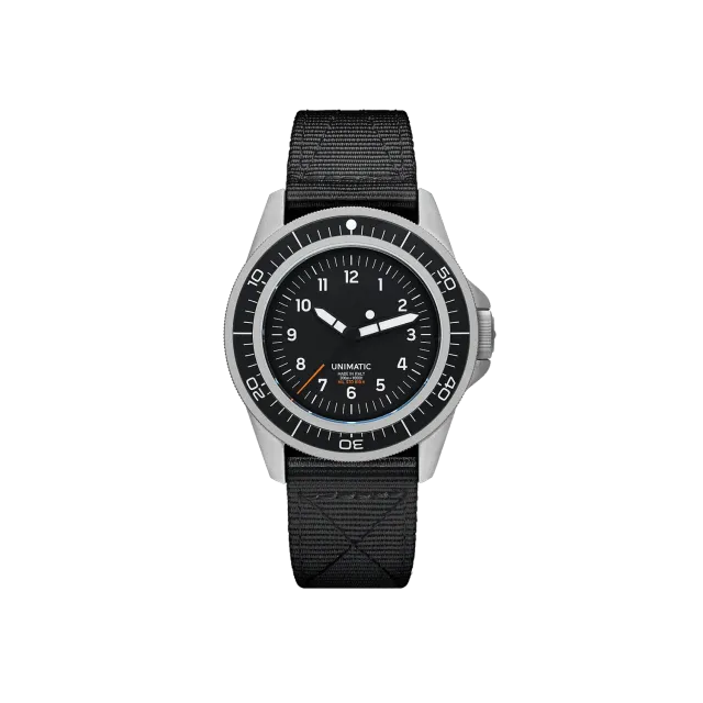 Unimatic Modello Uno UT1 duikhorloge zwart 300M