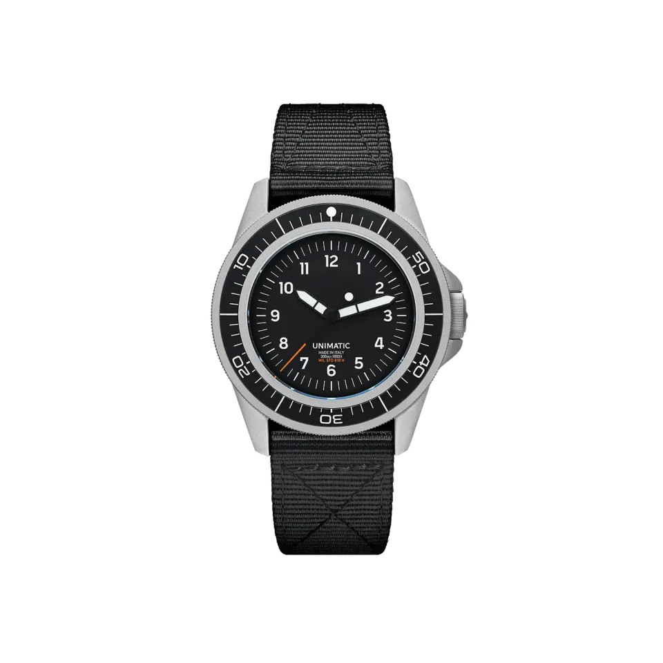Unimatic Modello Uno UT1 duikhorloge zwart 300M
