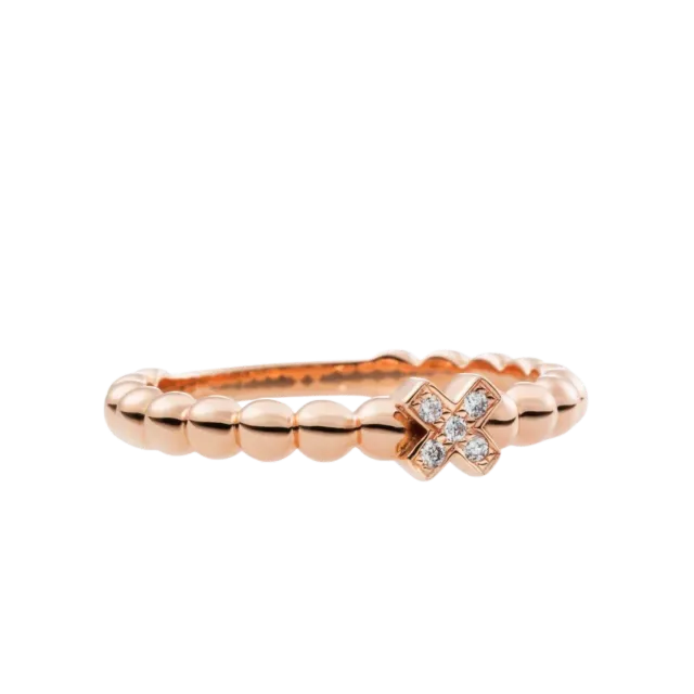Bron Joy ring diamanten kusje roségoud