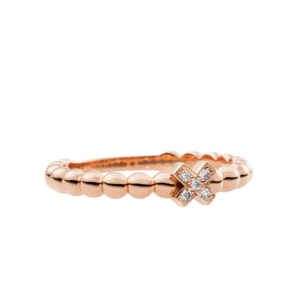 Bron Joy ring diamanten kusje roségoud