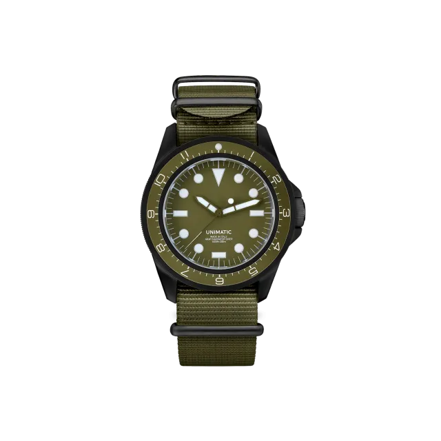 Unimatic Modello Uno U1-DZN duikhorloge olijfgroen
