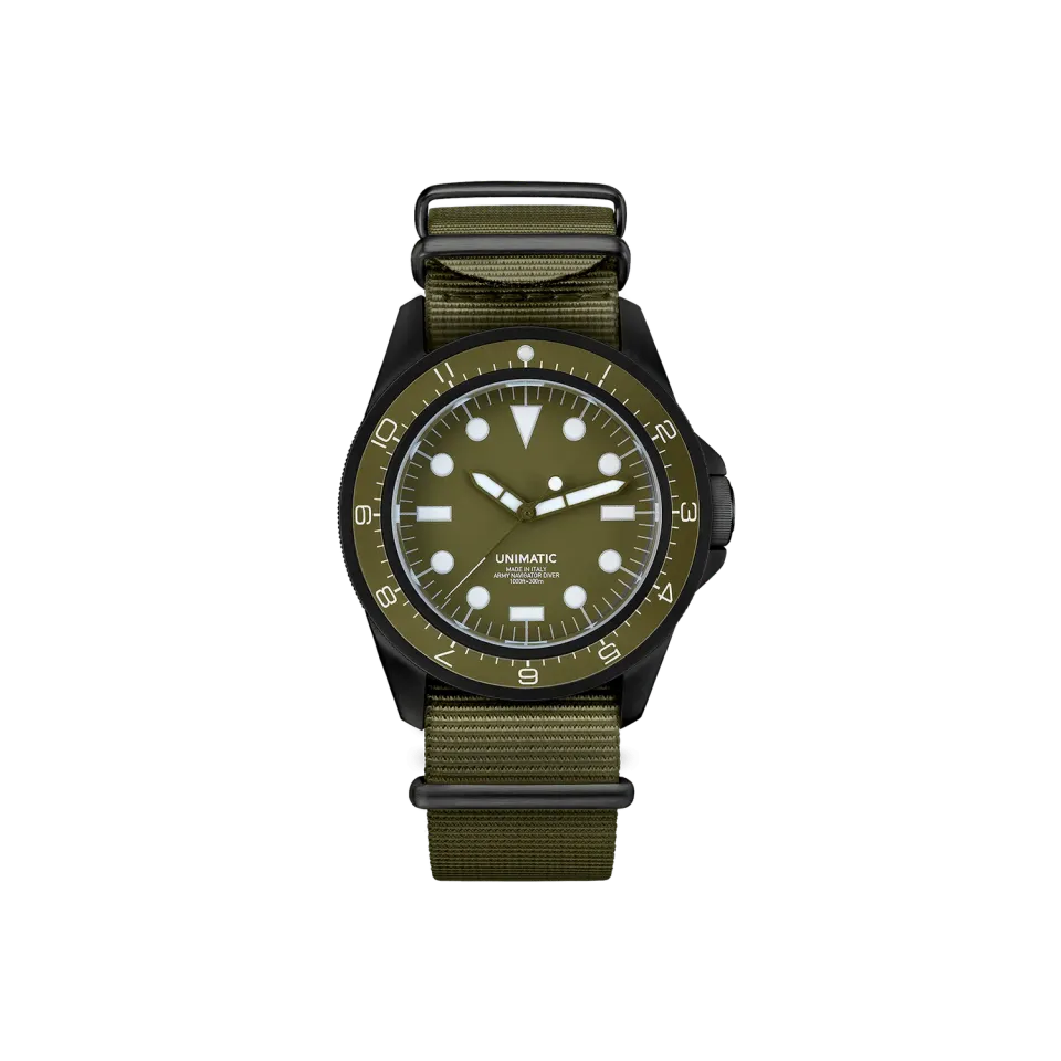 Unimatic Modello Uno U1-DZN duikhorloge olijfgroen