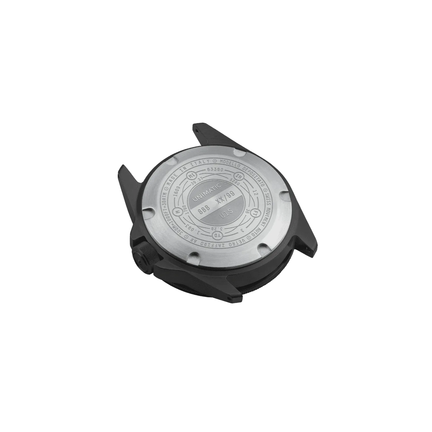 Unimatic Modello Uno U1S-8BB horloge zwart DLC 300M