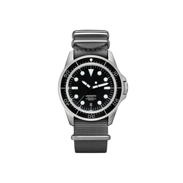Unimatic Modello Uno U1-D horloge zwart 300M