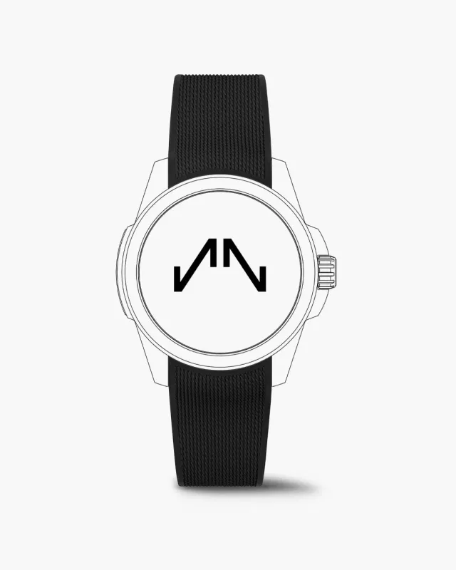 Norqain Wild ONE 39mm horlogeband zwart mesh rubber