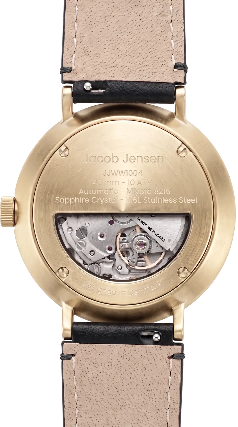 Jacob Jensen Aekvator 1004 horloge zwart goud 42 mm