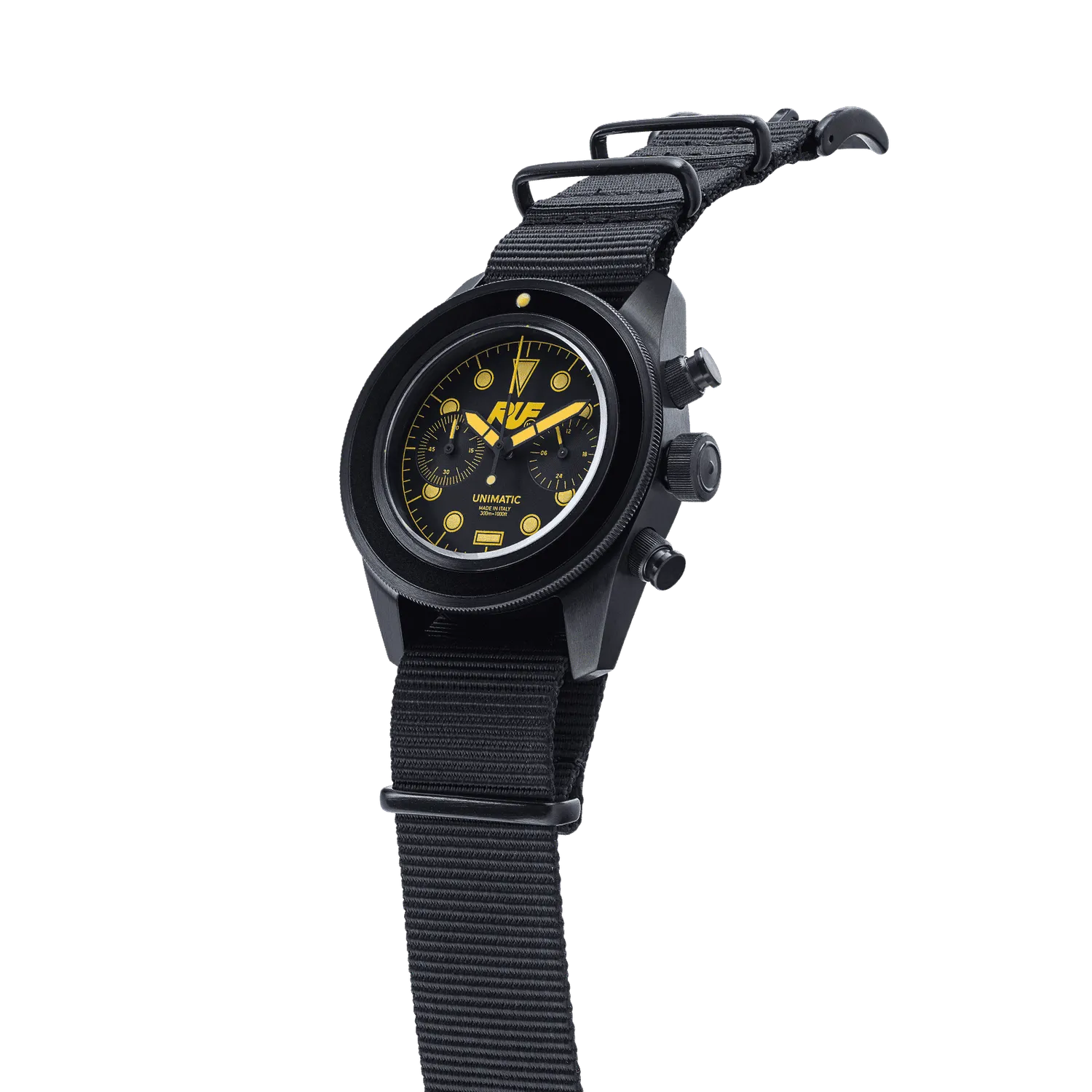 Unimatic Modello Tre U3-RUF-B chrono zwart DLC quartz