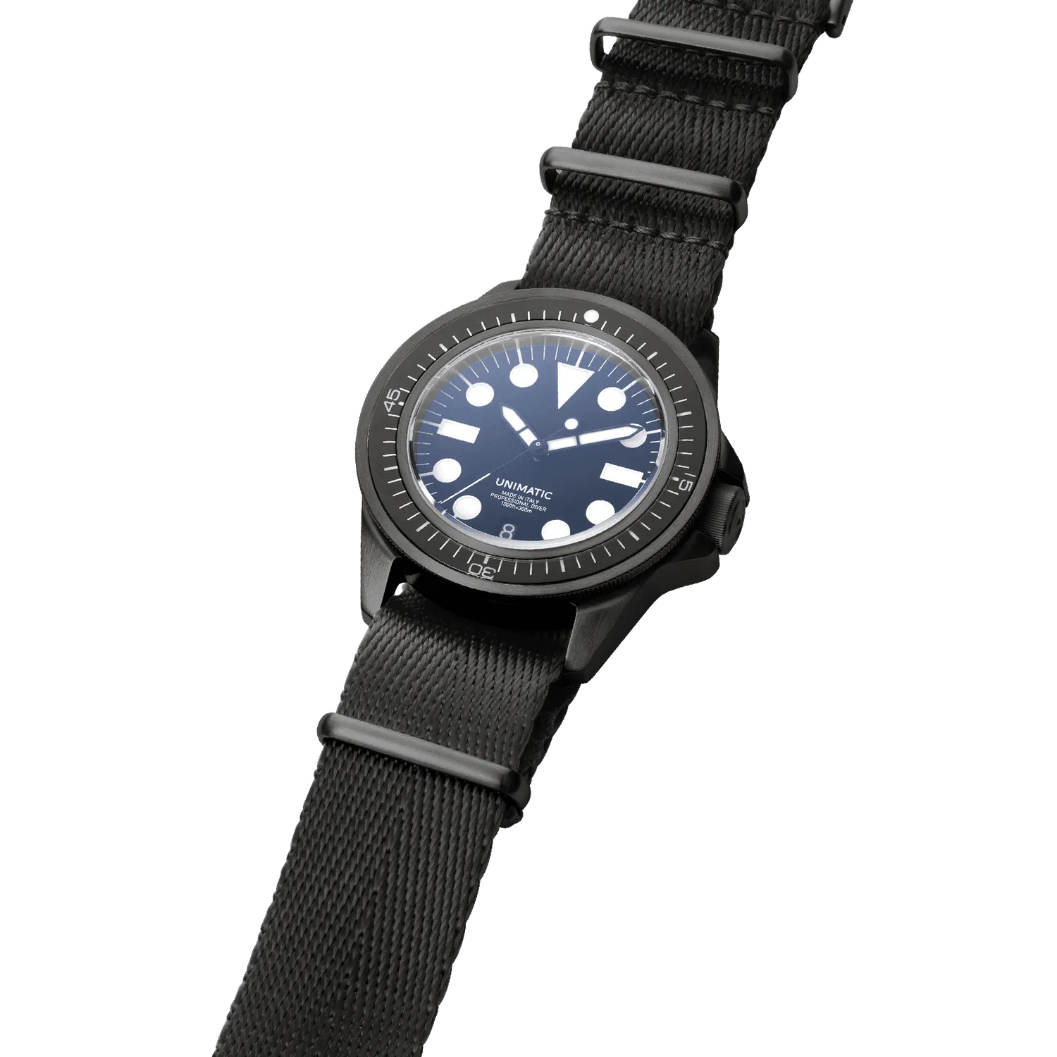 Unimatic Modello Uno U1-EN duikhorloge zwart DLC automaat