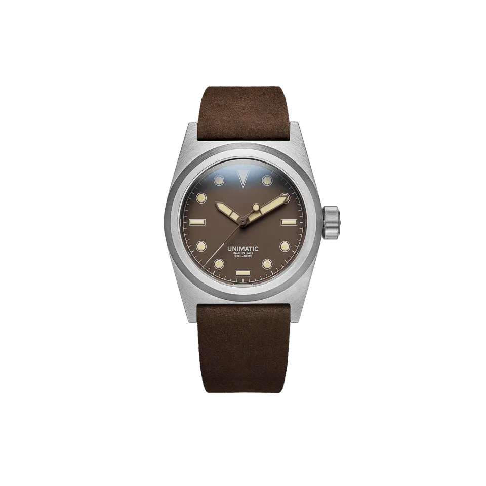 Unimatic Modello Due U2S-MB veldhorloge 38mm bruin