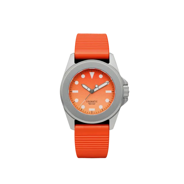 Unimatic Modello Quattro U4S-HS horloge oranje 300m