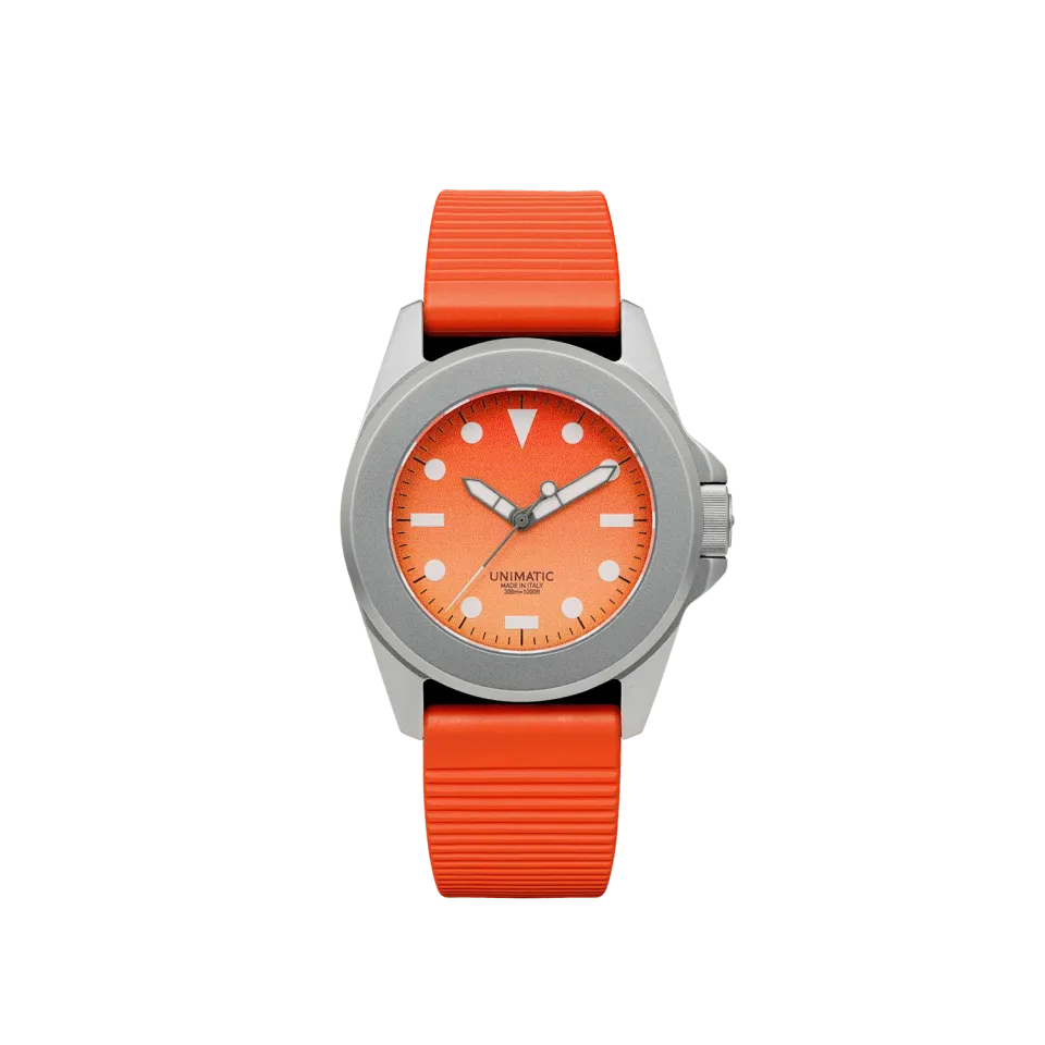 Unimatic Modello Quattro U4S-HS horloge oranje 300m