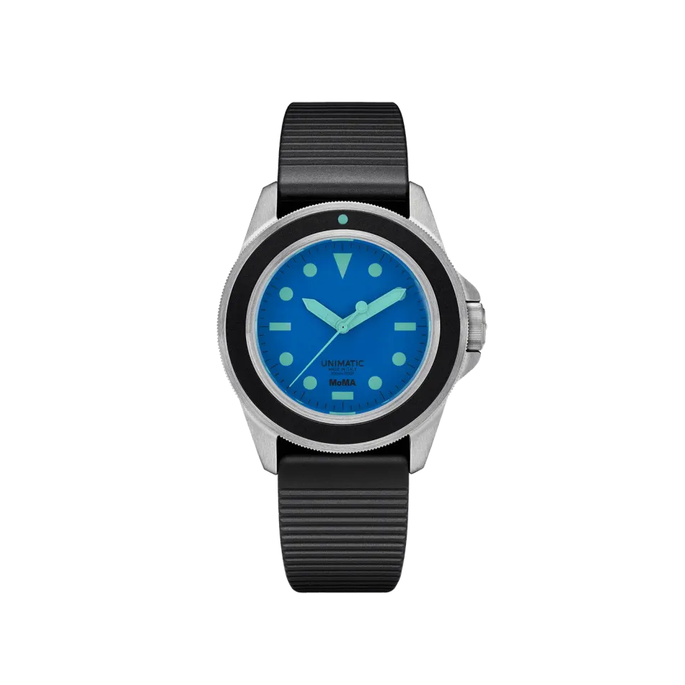 Unimatic Modello Uno U1-MoMA-B duikhorloge blauw automaat