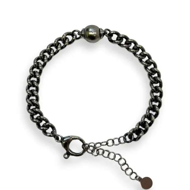 Juwelier Ripassa armband Tahiti parel zwart gerhodineerd