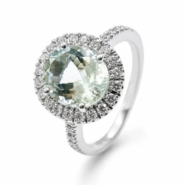 Juwelier Ripassa wit gouden ring aquamarijn diamanten