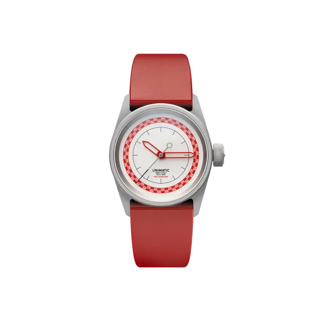 Unimatic Modello Cinque U5S-TA2 horloge 40mm wit rood
