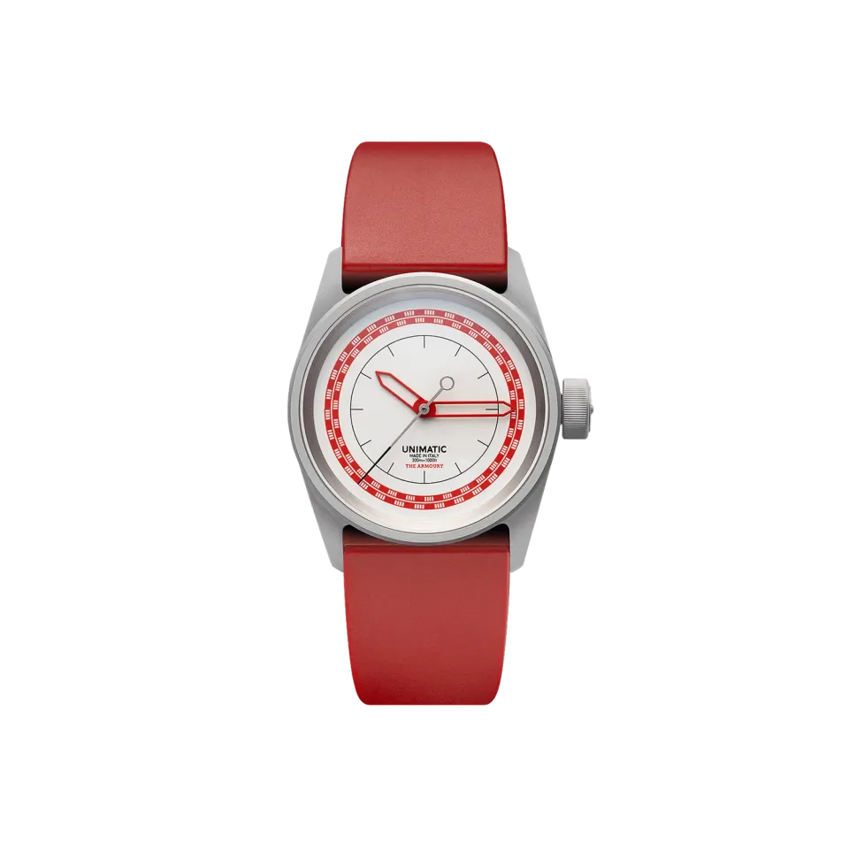 Unimatic Modello Cinque U5S-TA2 horloge 40mm wit rood