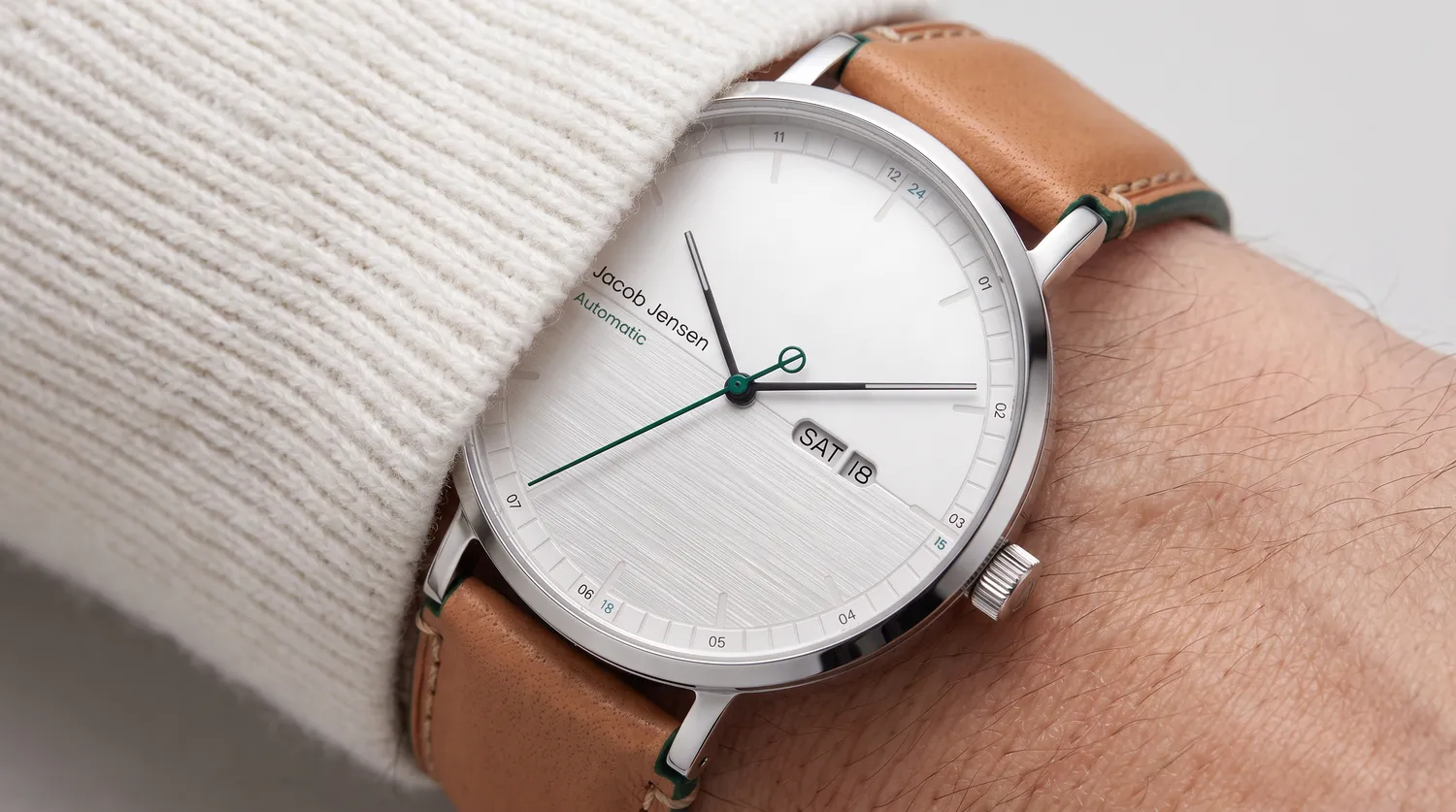 Jacob Jensen Aekvator 1005 horloge zilver groen