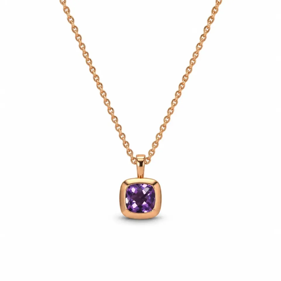 Juwelier Ripassa hanger roségoud amethist