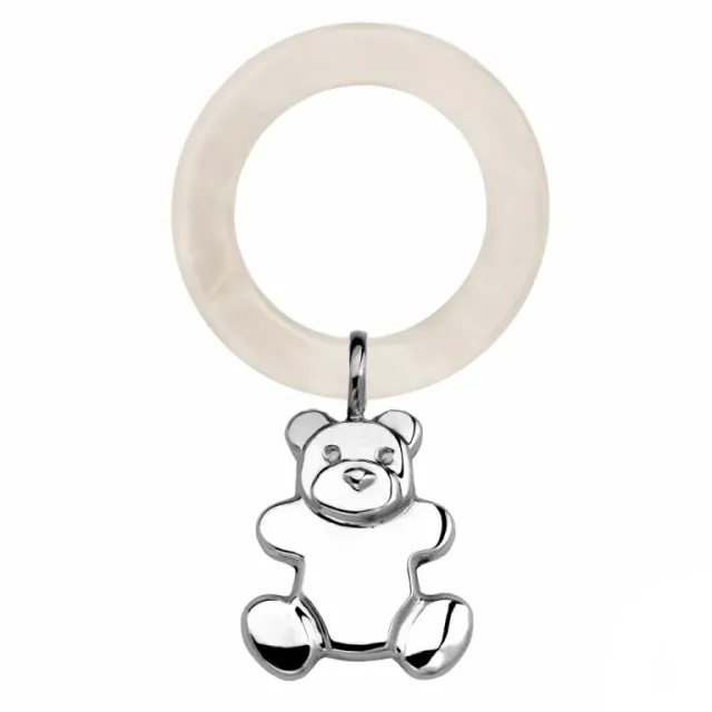 Juwelier Ripassa teddybeer rammelaar zilver kraamcadeau