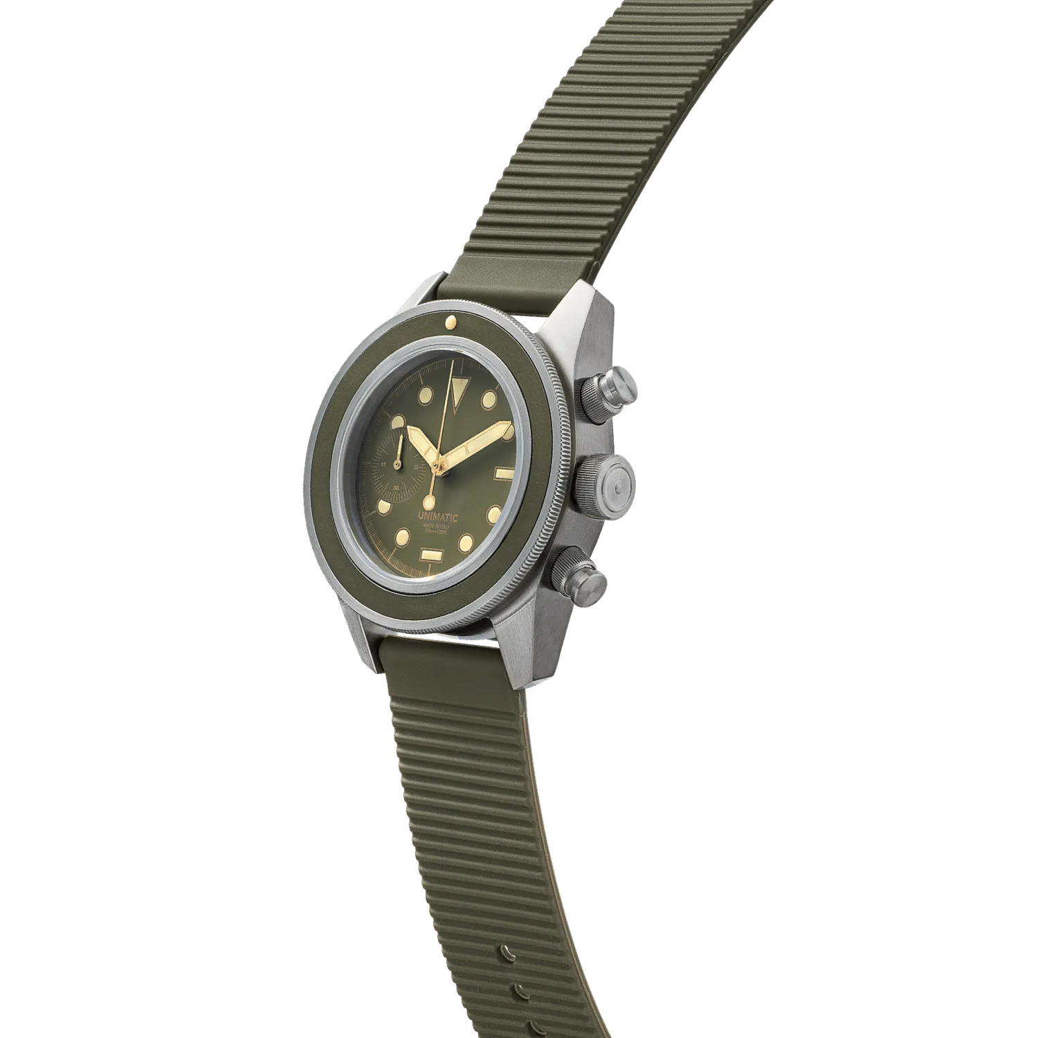 Unimatic Modello Tre U3-8O horloge olijf 300m