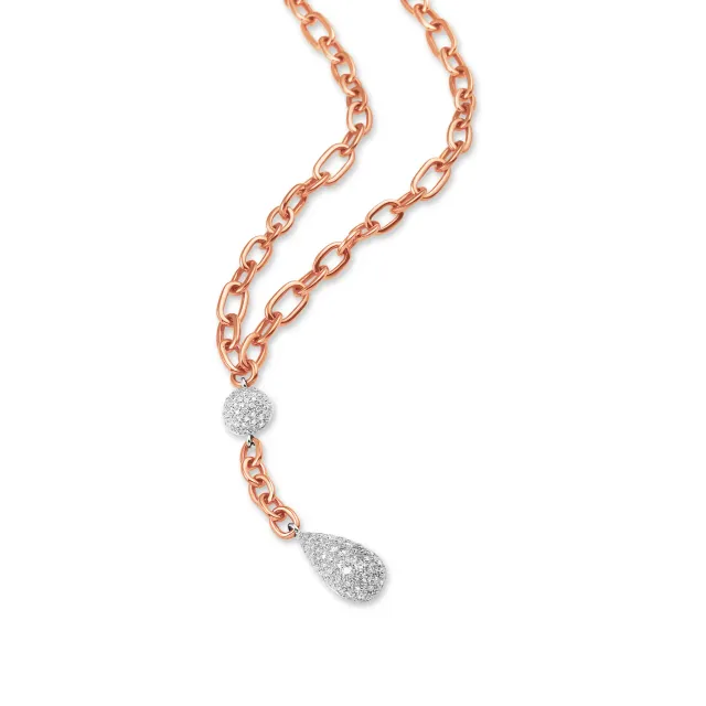 Juwelier Ripassa Witgouden Diamant rosé collier
