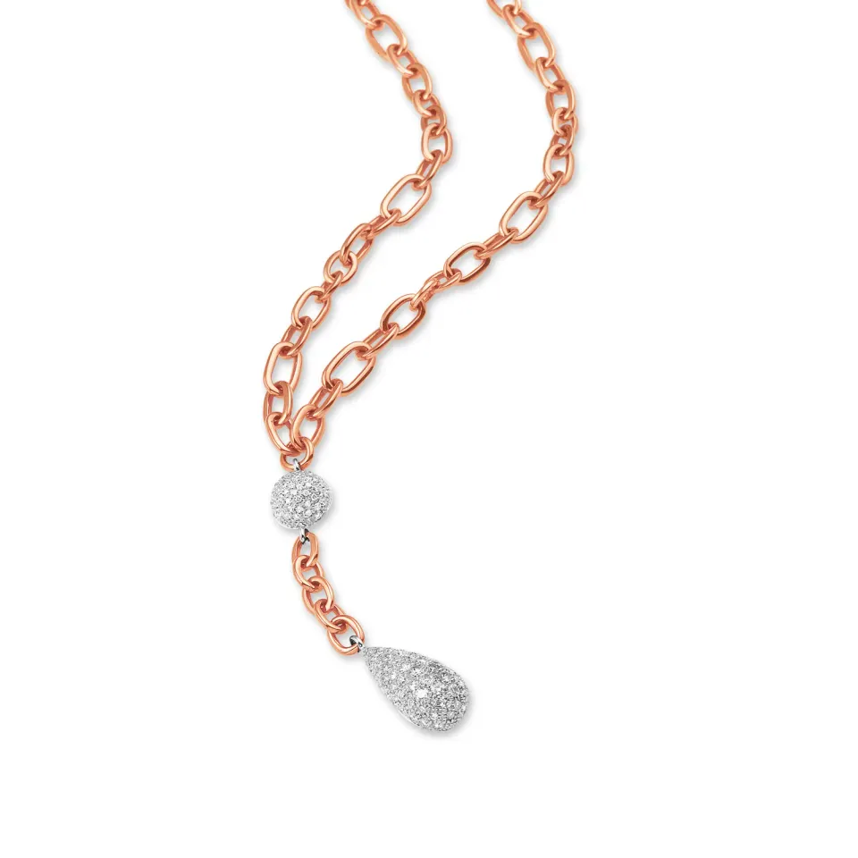 Juwelier Ripassa Witgouden Diamant rosé collier