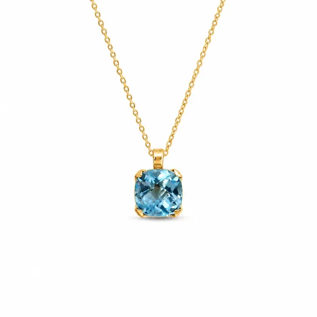 Juwelier Ripassa hanger geelgoud blauwe topaas