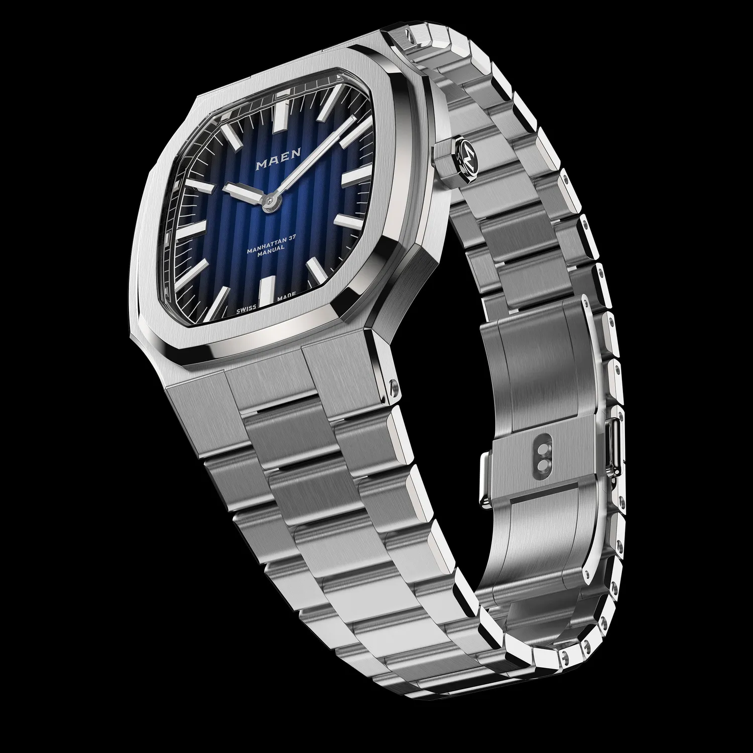 Maen Manhattan 37 Ultra Thin MBE.001 horloge staal