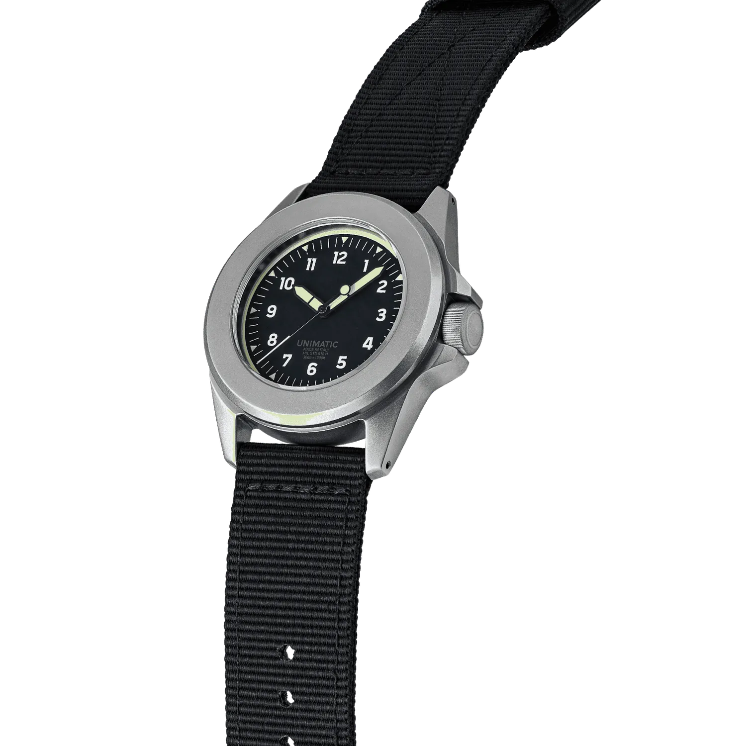 Unimatic Modello Quattro UT4-B horloge zwart quartz 300m