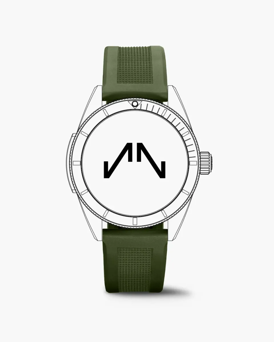 Norqain Adventure Sport 42mm horlogebandje khaki rubber 22mm
