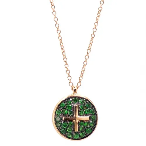 Juwelier Ripassa rosé gouden collier tsavoriet
