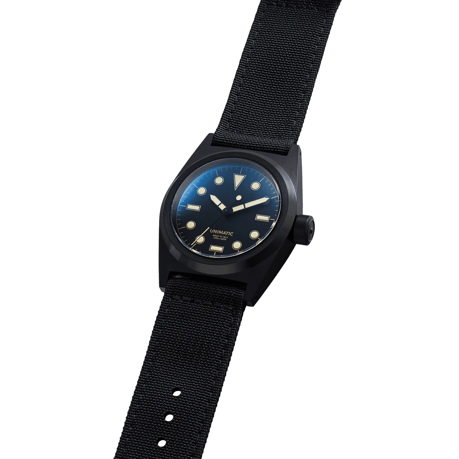 Unimatic Modello Due U2S-8BB horloge zwart 300M