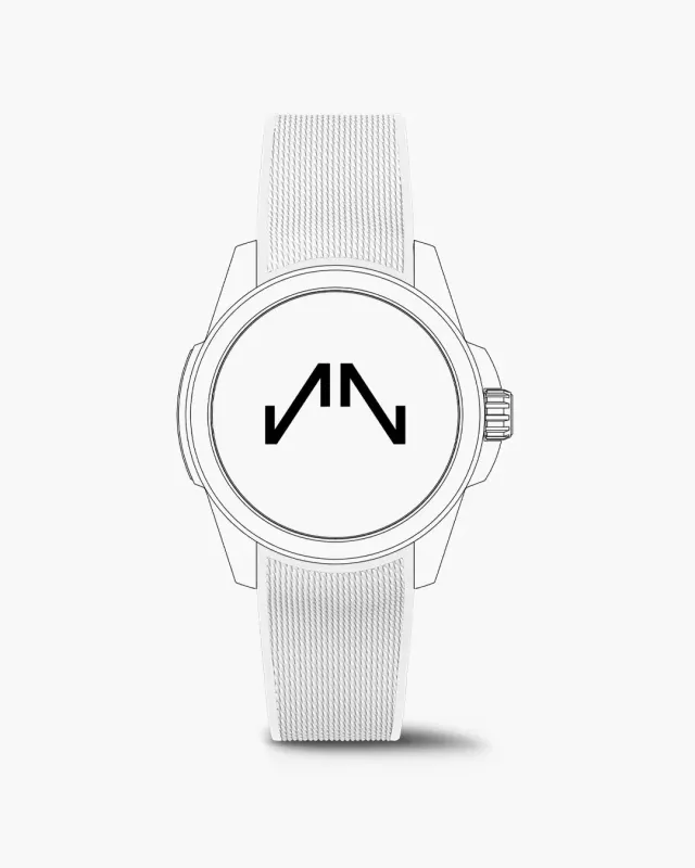 Norqain White Mesh Rubber horlogeband wit 20mm