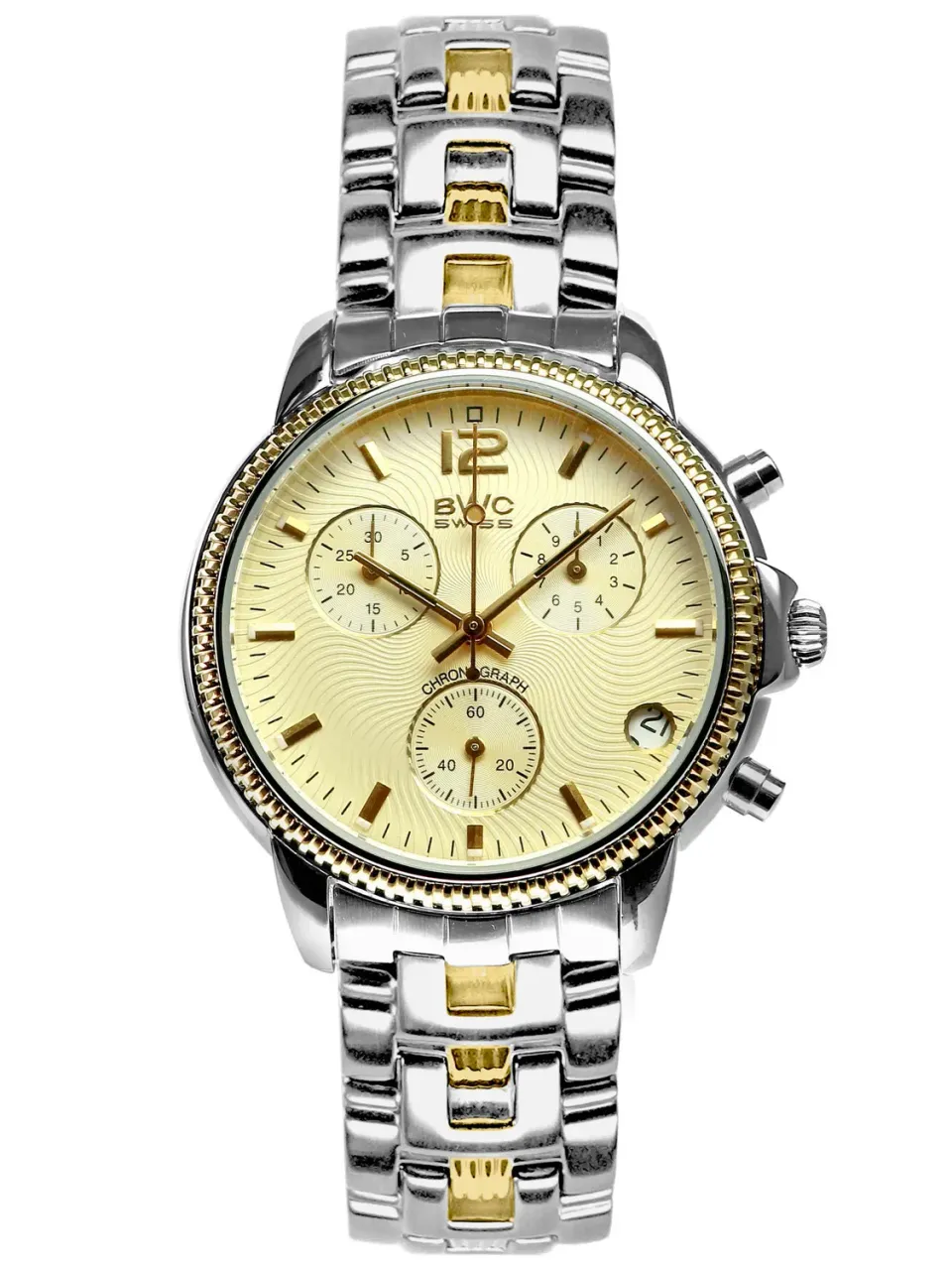 BWC-Swiss 21095.52.14 chronograaf bicolor geel 10ATM