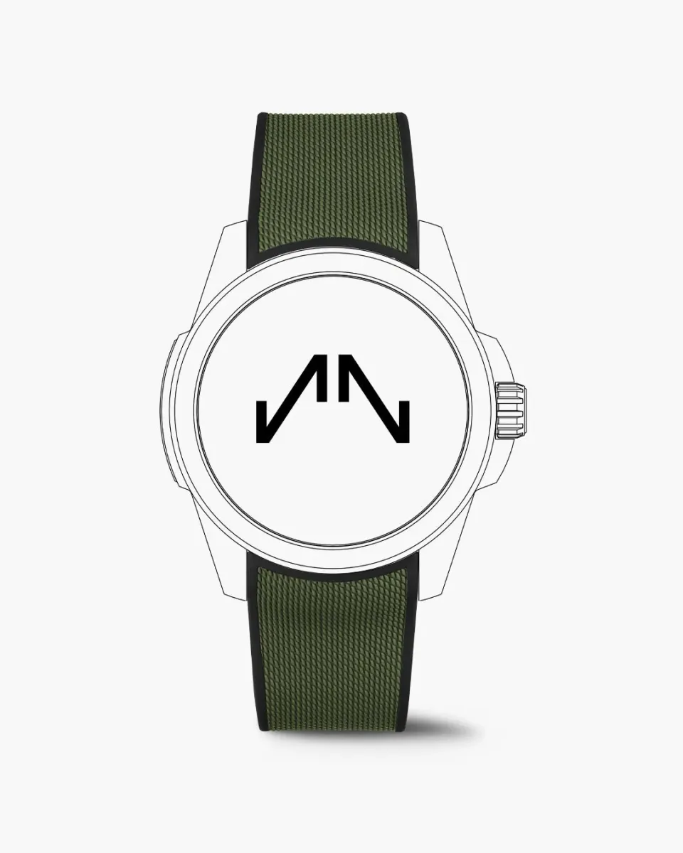 Norqain Independence Wild One 42mm horlogebandje kaki rubber