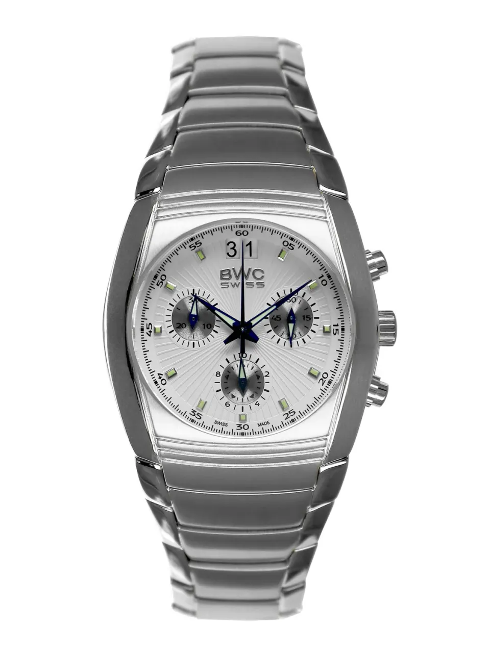 BWC-Swiss 20787.50.01 chronograaf staal tonneau 38 mm
