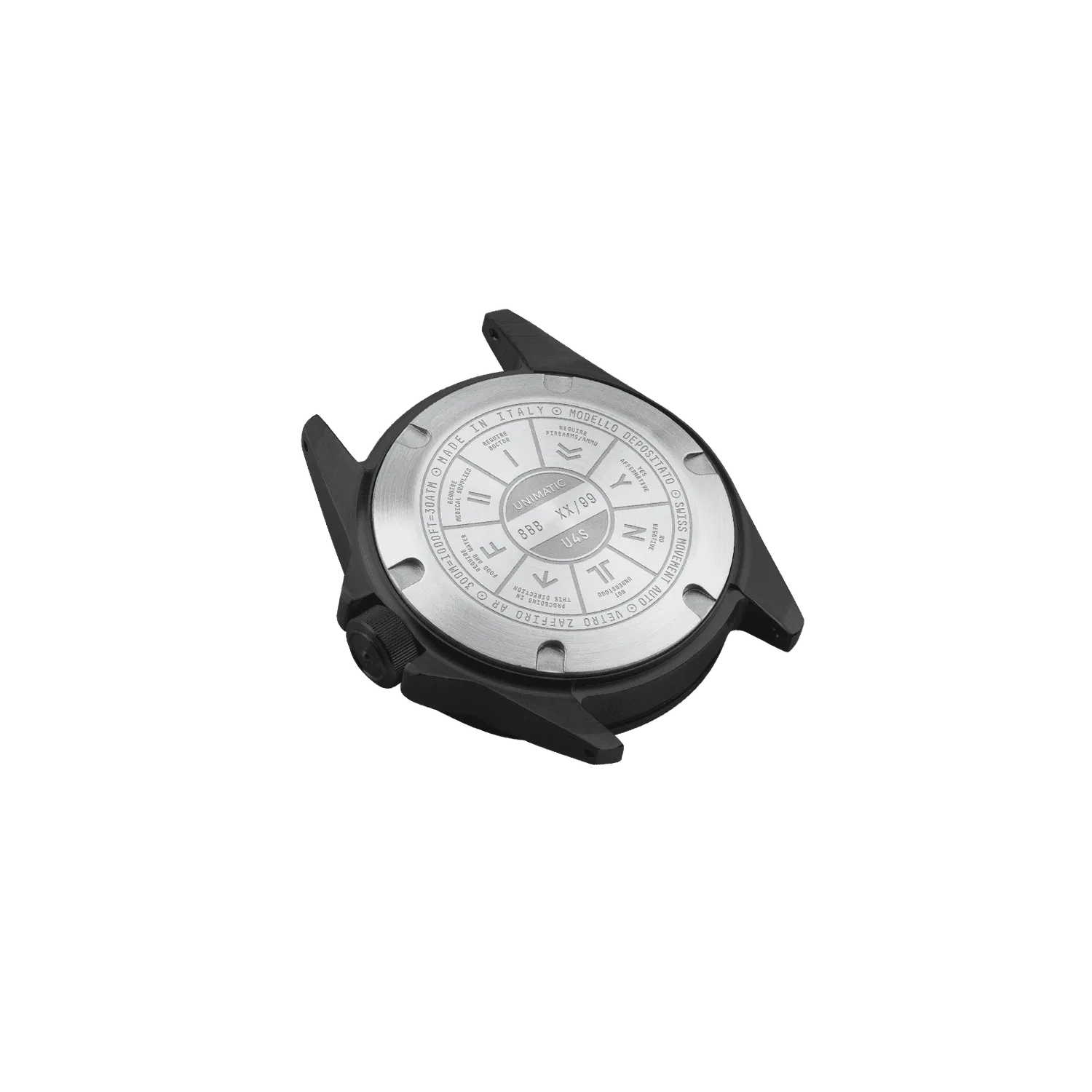 Unimatic Modello Quattro U4S-8BB horloge zwart slim 300M
