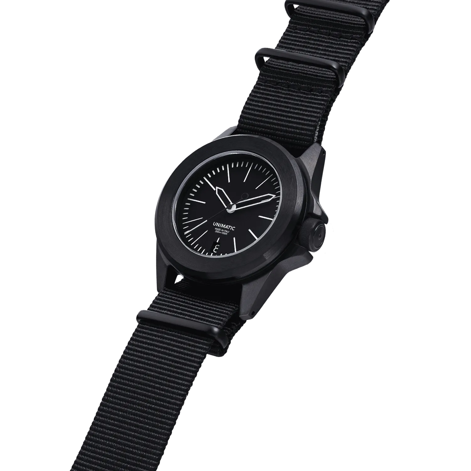 Unimatic Modello Quattro U4-BLB horloge zwart 300m