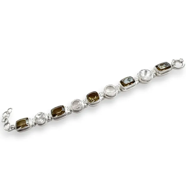 Juwelier Ripassa zilveren armband bergkristal rookkwarts