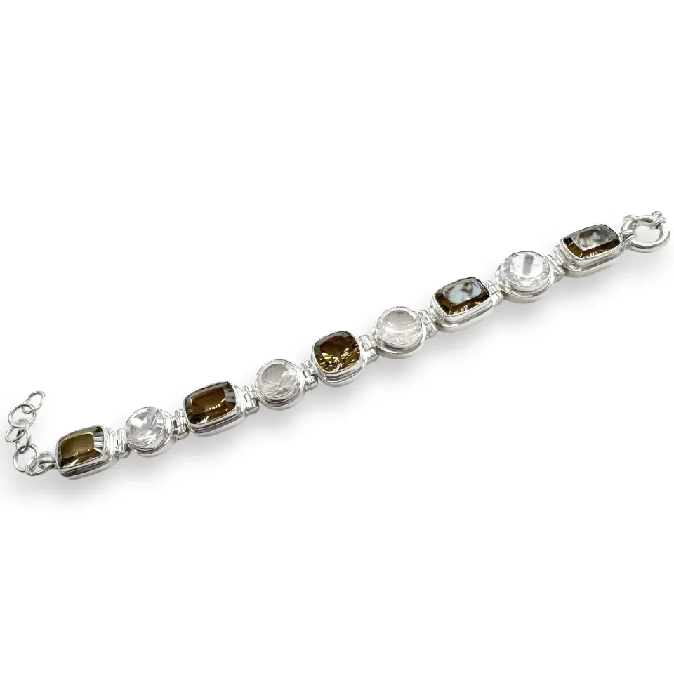 Juwelier Ripassa zilveren armband bergkristal rookkwarts