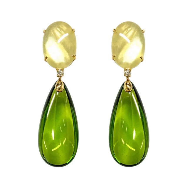 Juwelier Ripassa geel gouden citrien oorhangers