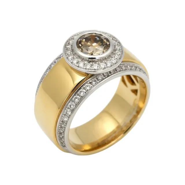 Ripassa geelgouden ring rookquartz diamanten dames