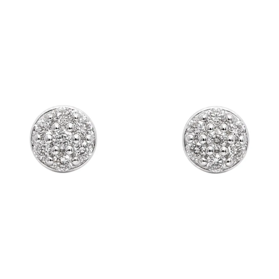 Juwelier Ripassa oorstekers witgoud diamant pavé