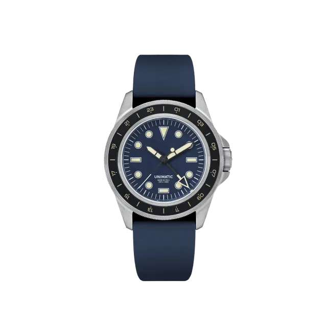 Unimatic Modello Uno U1-GMT-DHN duikhorloge blauw GMT