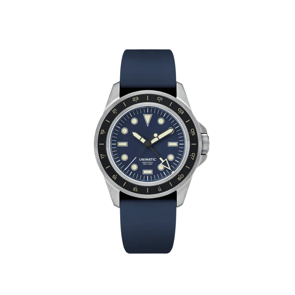 Unimatic Modello Uno U1-GMT-DHN duikhorloge blauw GMT
