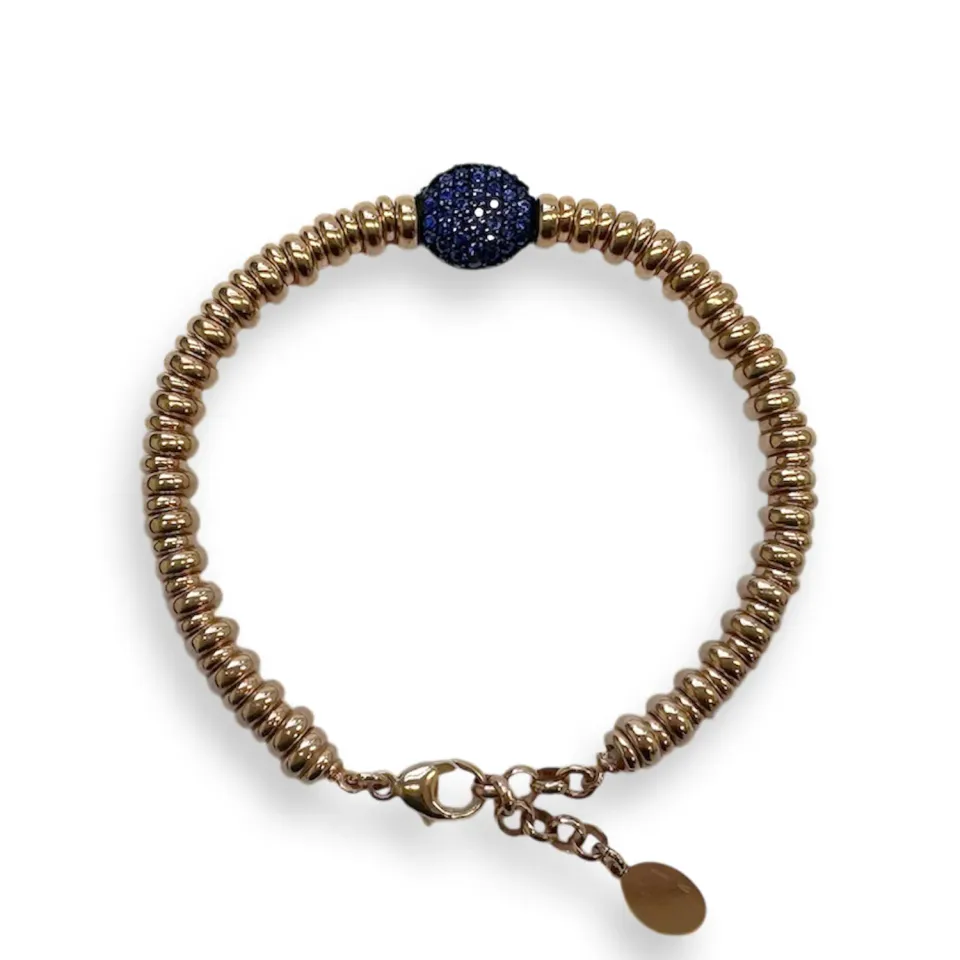 Juwelier Ripassa ring roségoud blauwe saffier