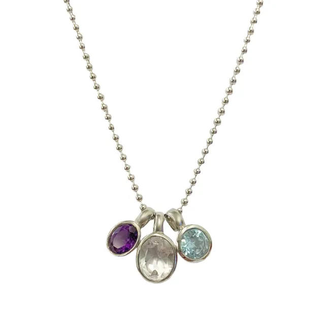Juwelier Ripassa zilveren collier edelstenen hangers