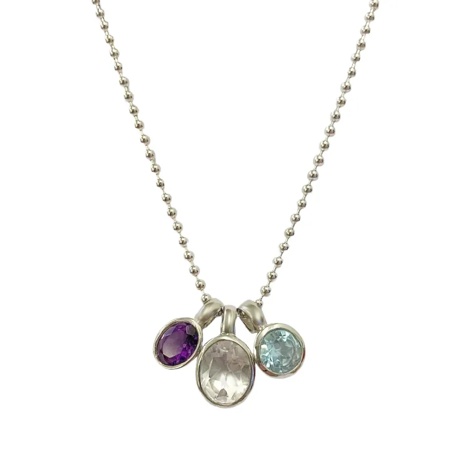 Juwelier Ripassa zilveren collier edelstenen hangers
